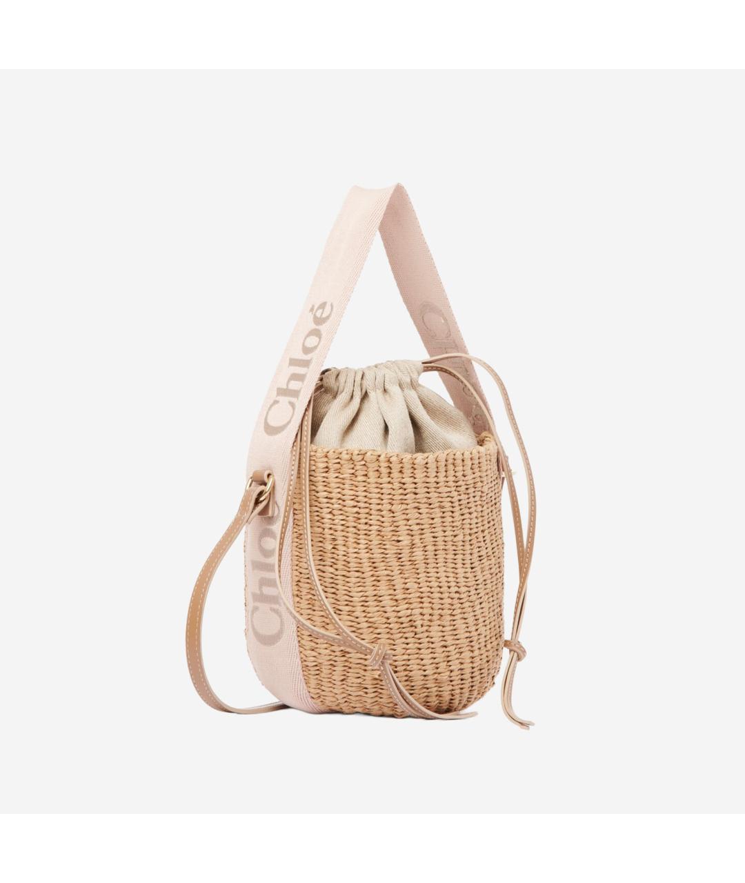 CHLOE Бежевая пелетеная сумка тоут, фото 2