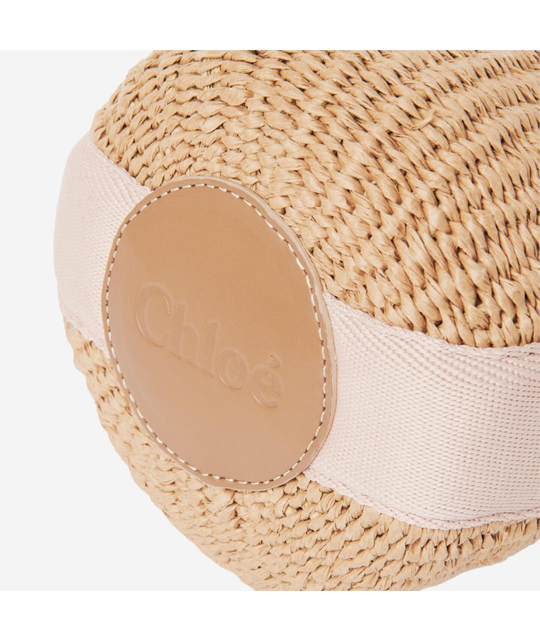 CHLOE Бежевая пелетеная сумка тоут, фото 4