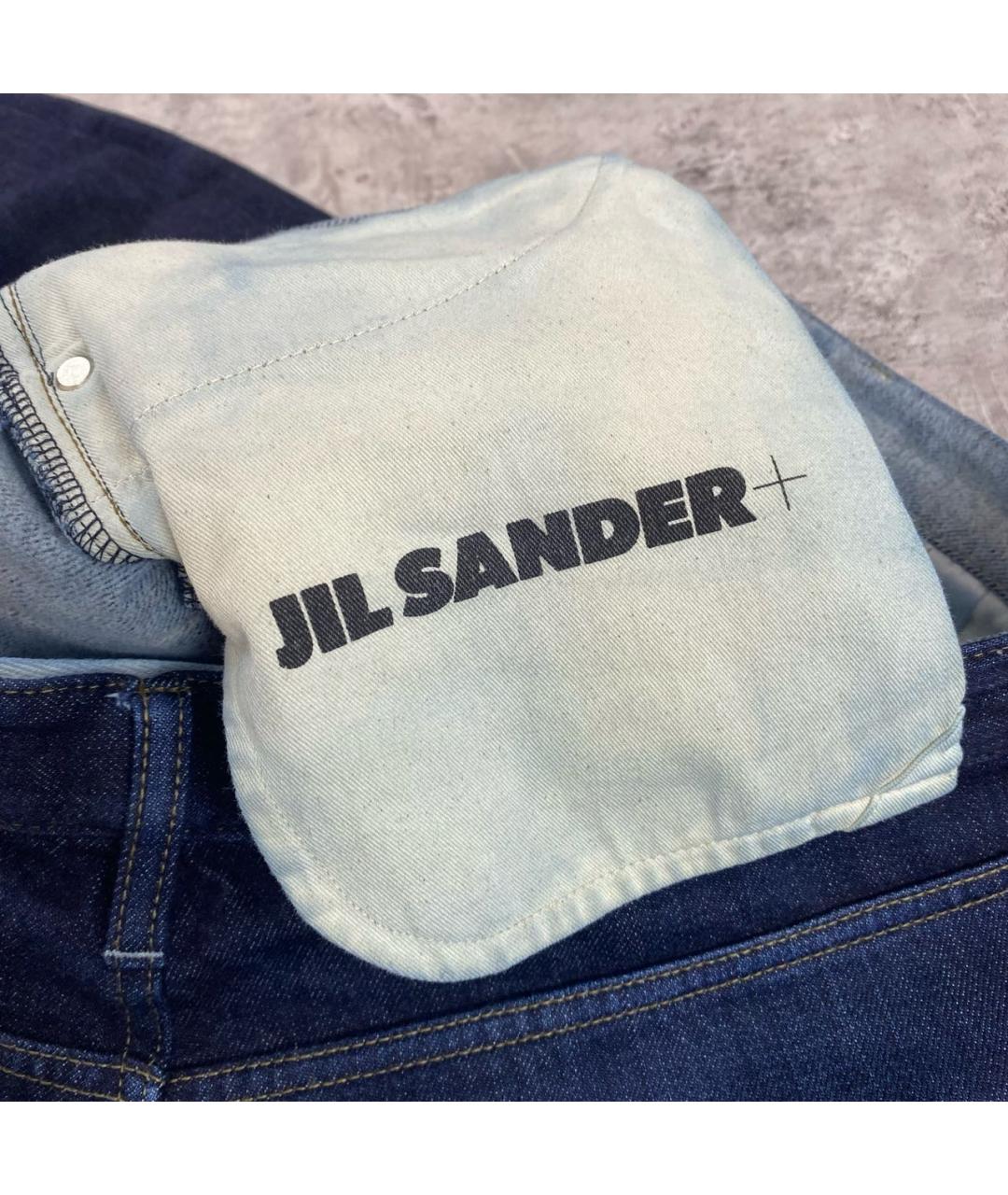 JIL SANDER Темно-синие хлопковые прямые джинсы, фото 7