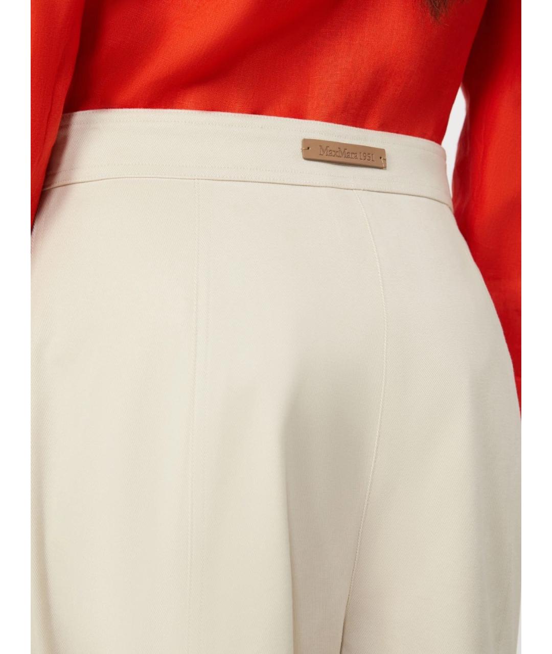 MAX MARA Бежевые хлопковые прямые брюки, фото 4