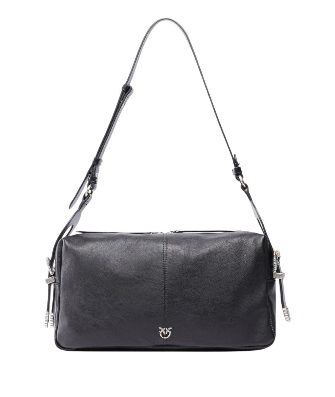 PINKO Черная кожаная сумка через плечо, фото 1