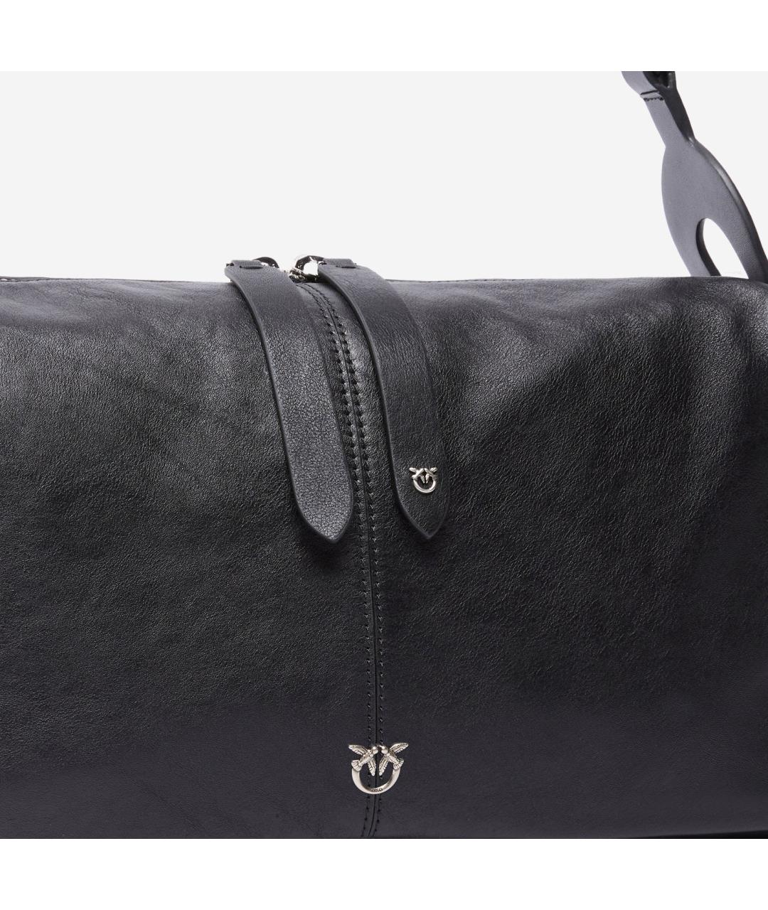 PINKO Черная кожаная сумка через плечо, фото 4