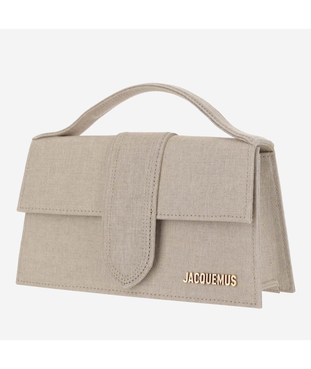JACQUEMUS Бежевая тканевая сумка с короткими ручками, фото 2