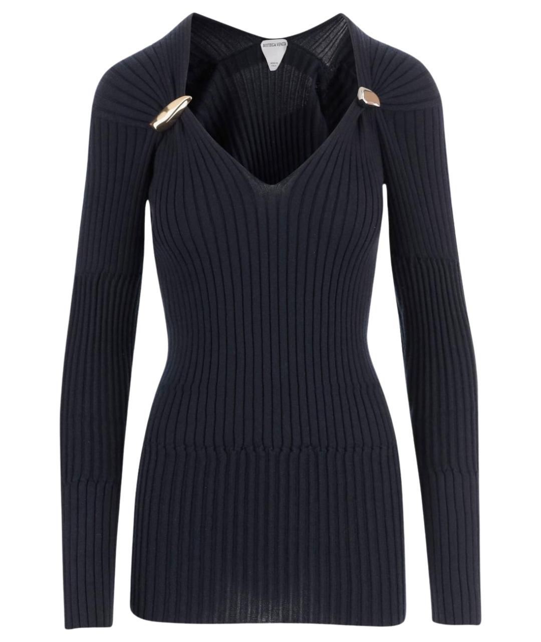 BOTTEGA VENETA Темно-синий кашемировый джемпер / свитер, фото 1