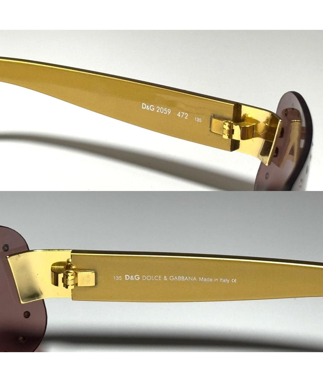 DOLCE&GABBANA Коричневые пластиковые солнцезащитные очки, фото 6