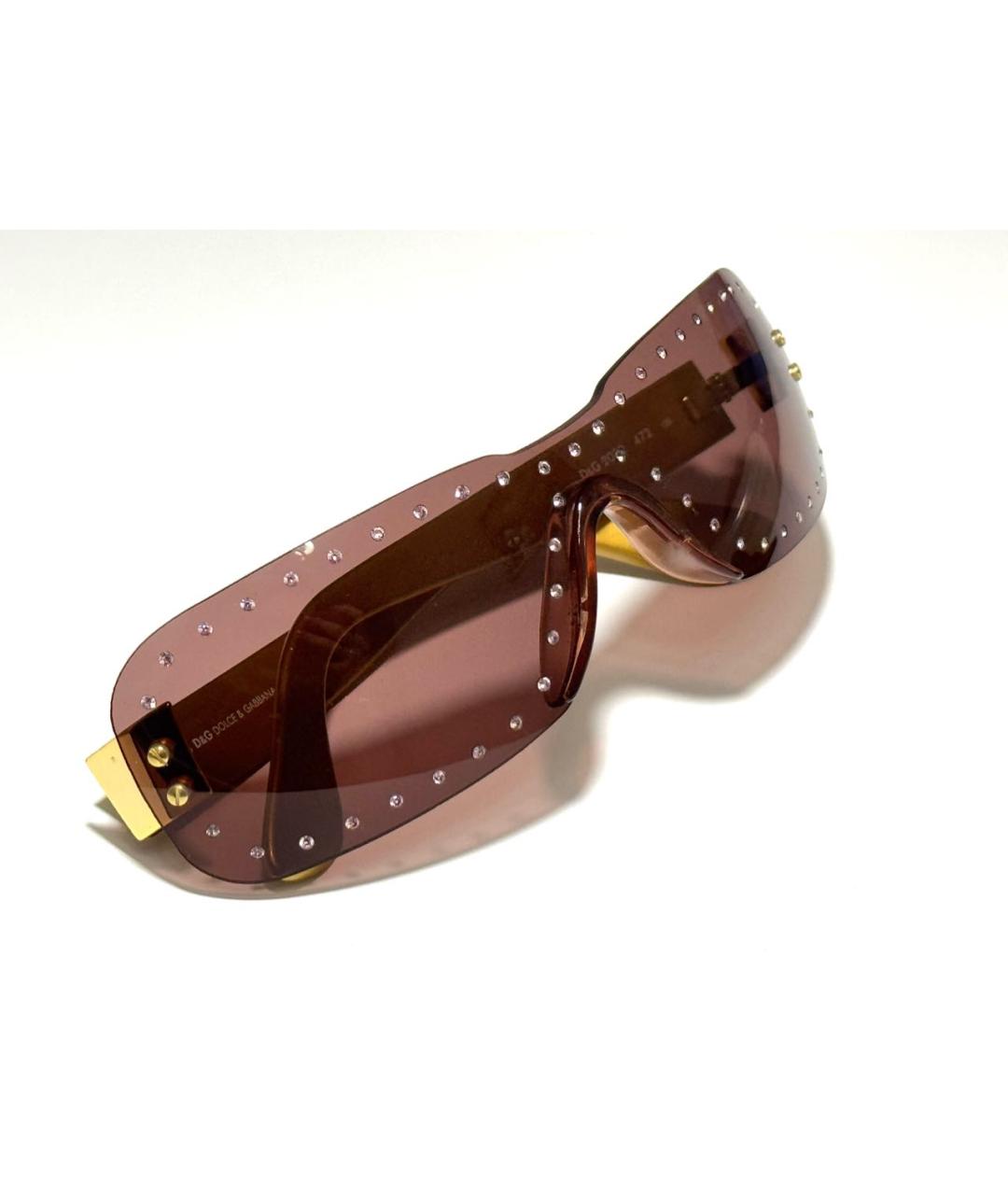 DOLCE&GABBANA Коричневые пластиковые солнцезащитные очки, фото 3
