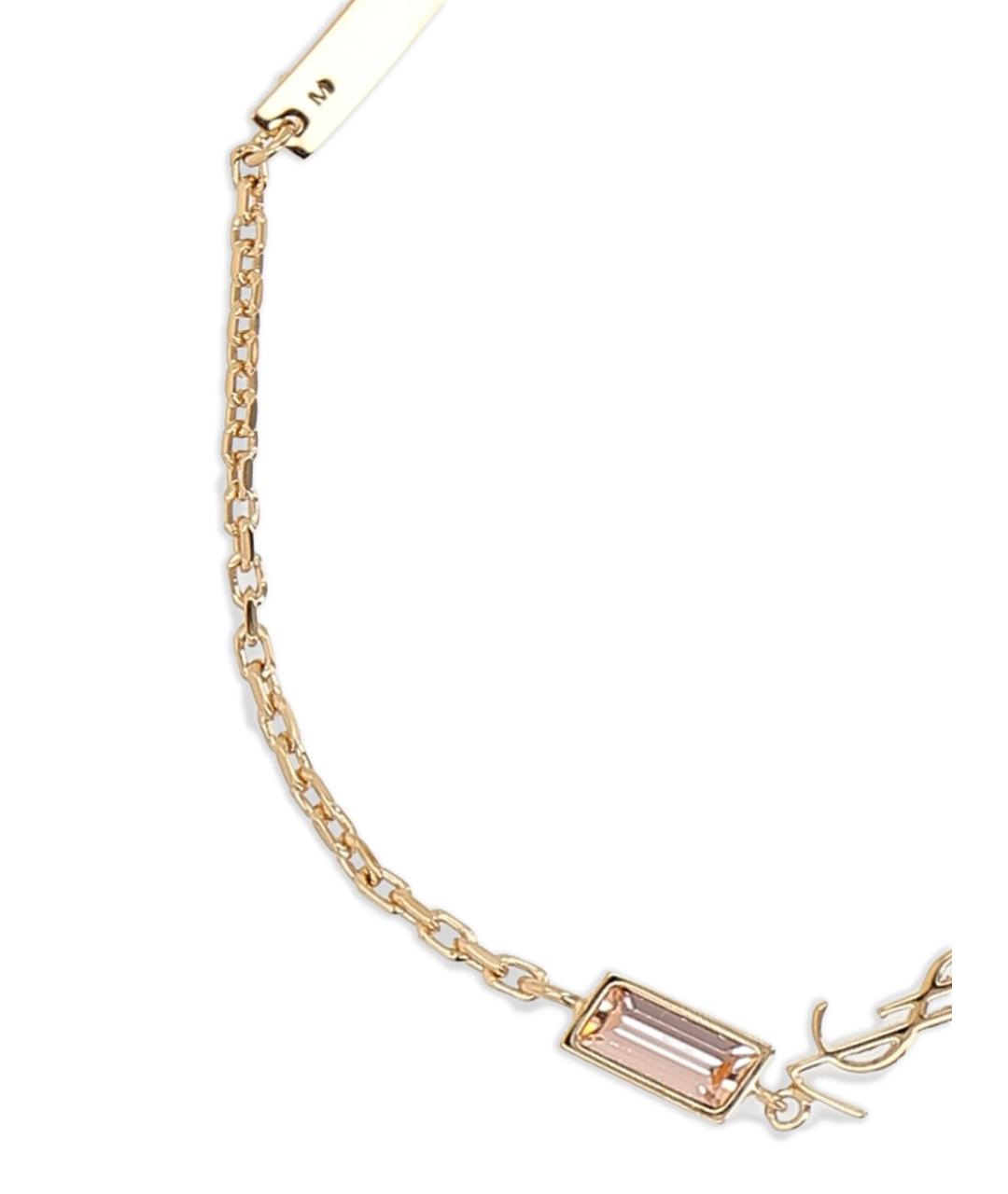 SAINT LAURENT Золотой металлический браслет, фото 4