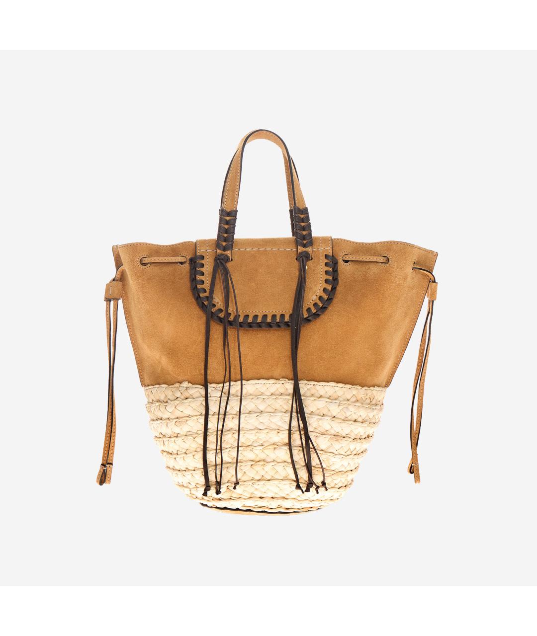 CUBA LAB Бежевая пелетеная сумка тоут, фото 3