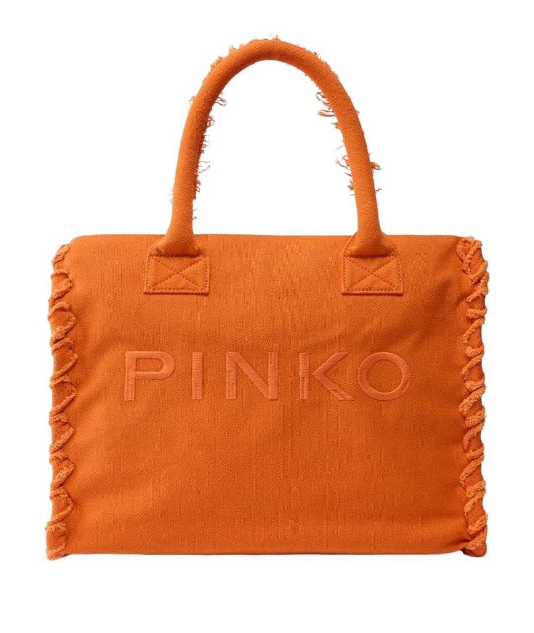 PINKO Оранжевая тканевая сумка тоут, фото 1