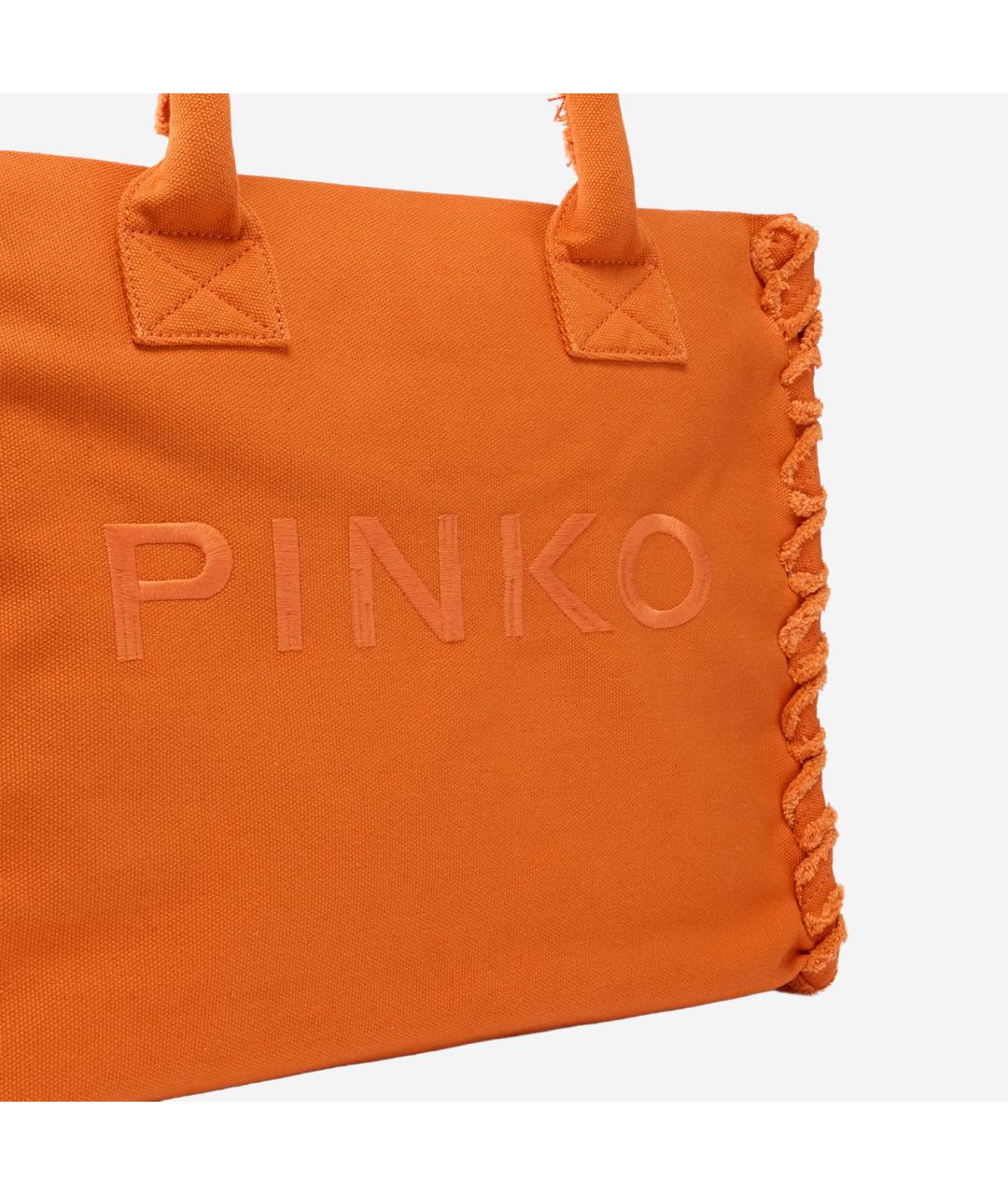 PINKO Оранжевая тканевая сумка тоут, фото 4