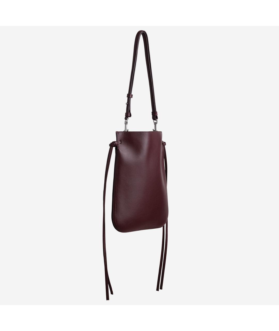 PHOEBE PHILO Бордовая кожаная сумка тоут, фото 2