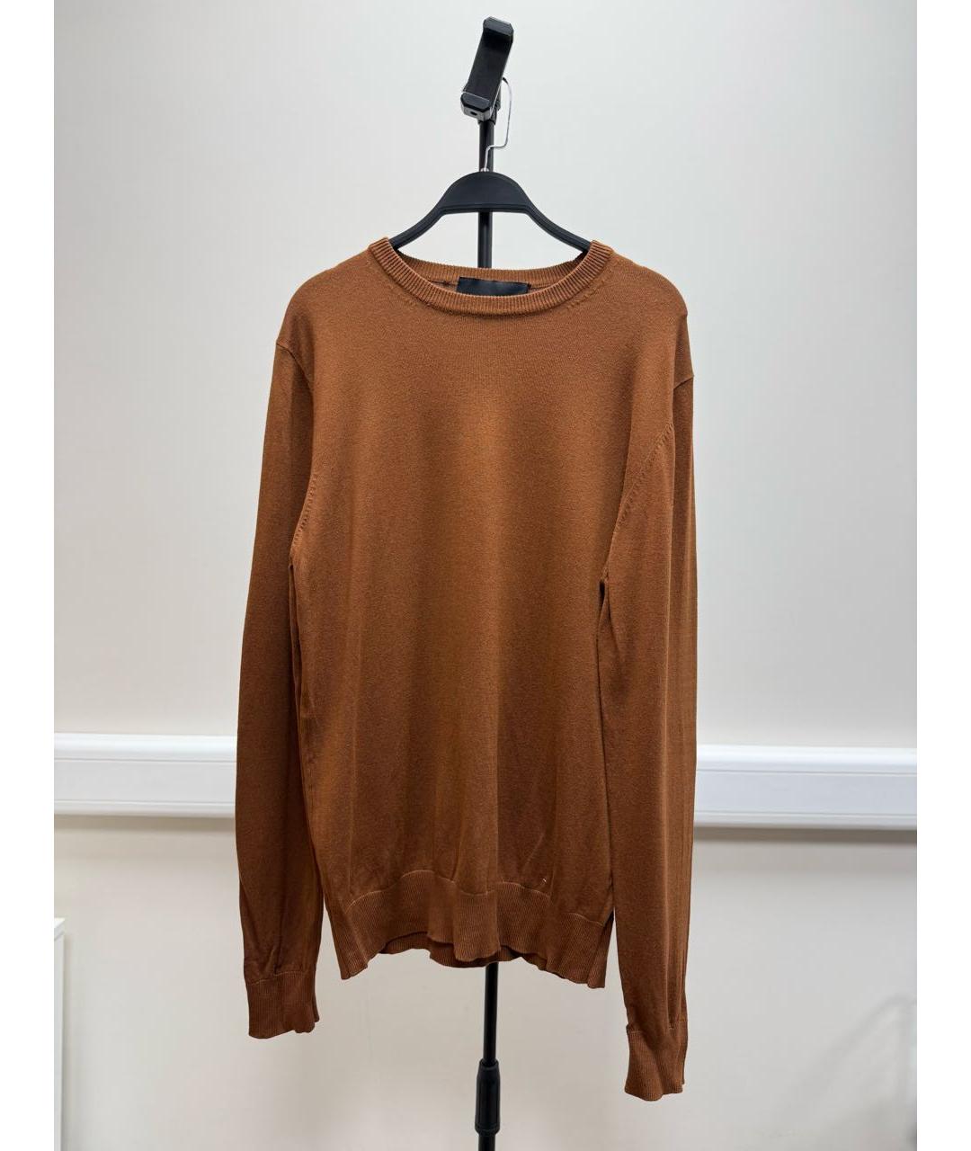 JOHN RICHMOND Коричневый хлопковый джемпер / свитер, фото 6