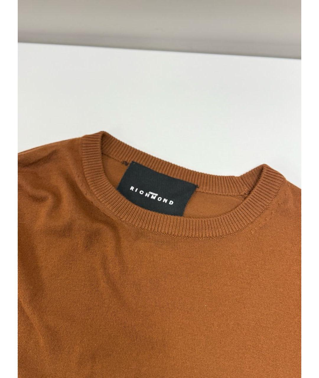 JOHN RICHMOND Коричневый хлопковый джемпер / свитер, фото 3