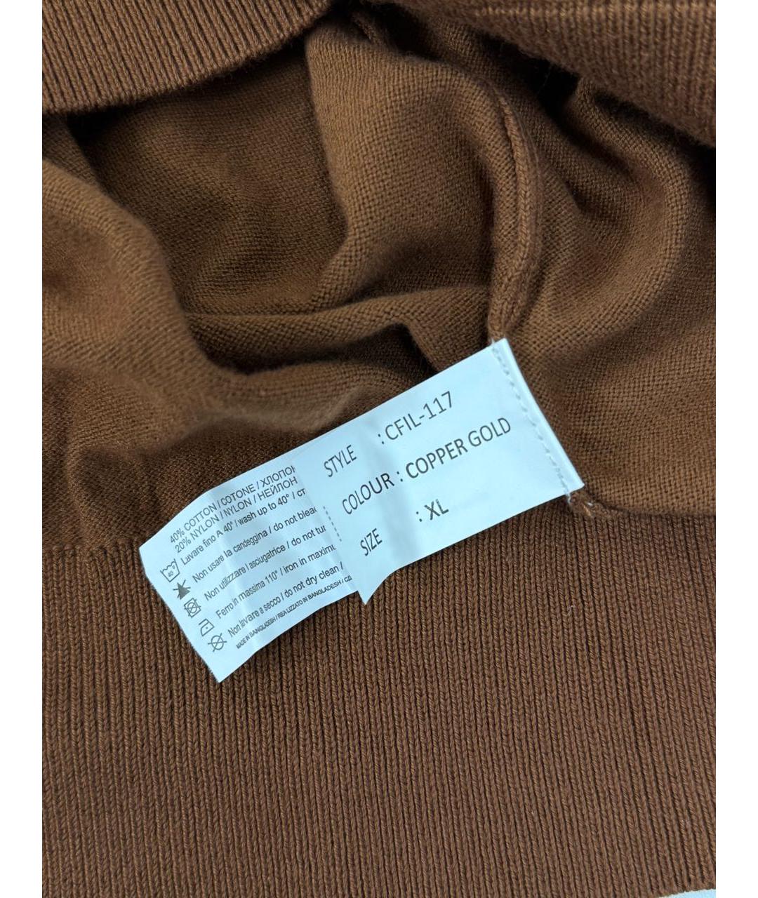 JOHN RICHMOND Коричневый хлопковый джемпер / свитер, фото 4