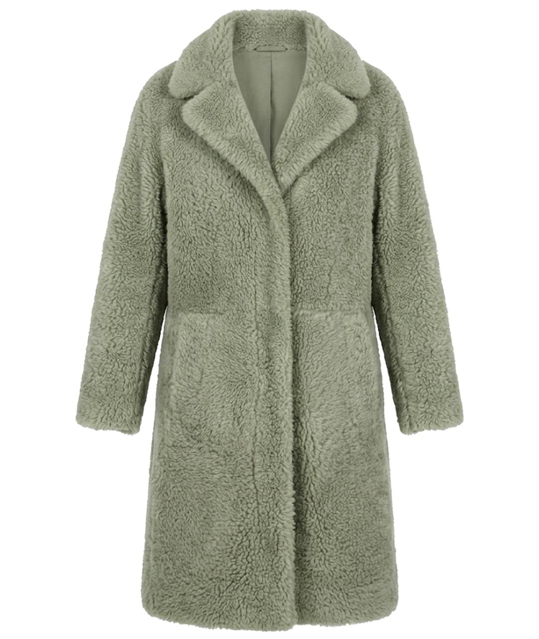 DROME Зеленая меховая дубленка, фото 1