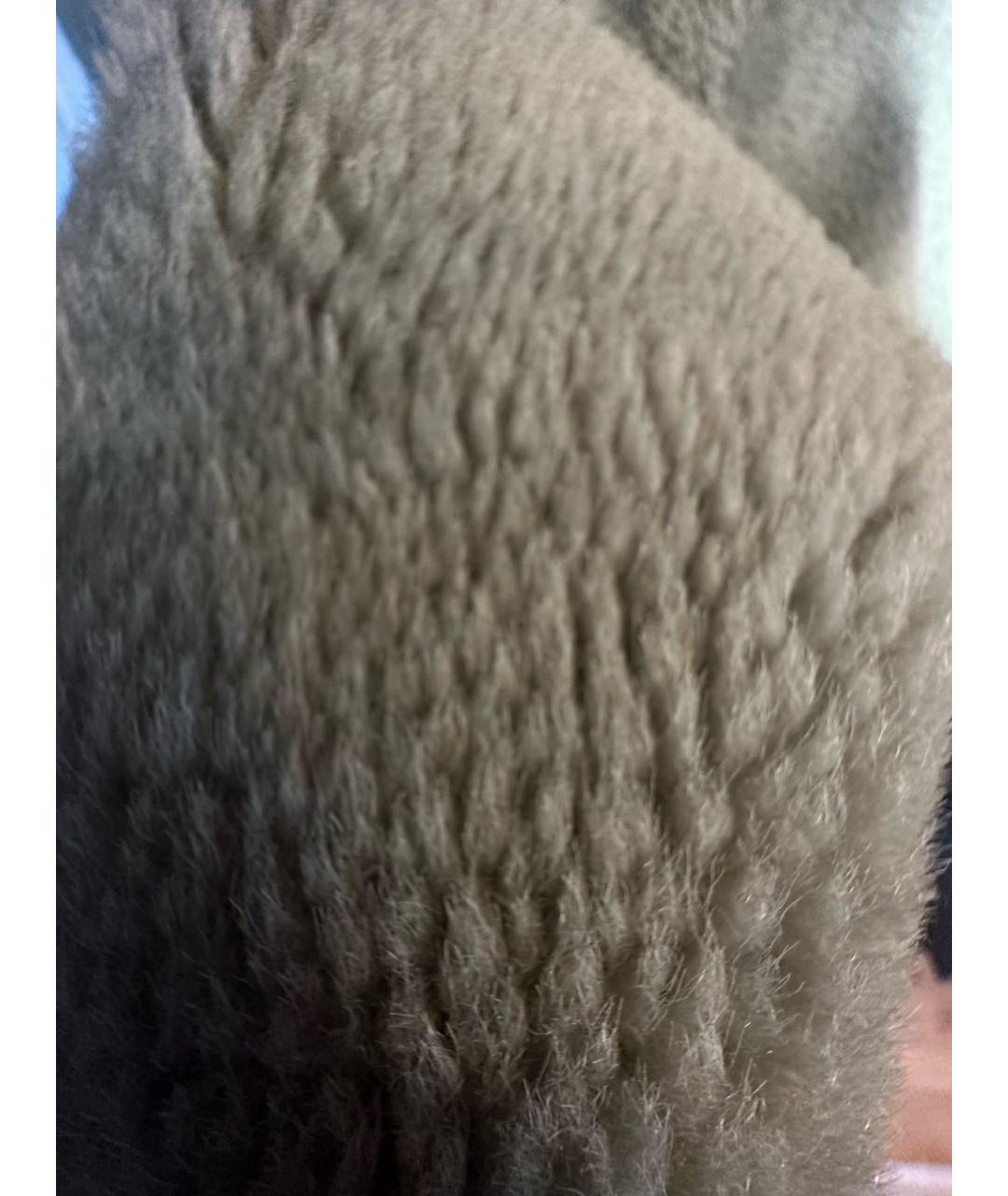 DROME Зеленая меховая дубленка, фото 5