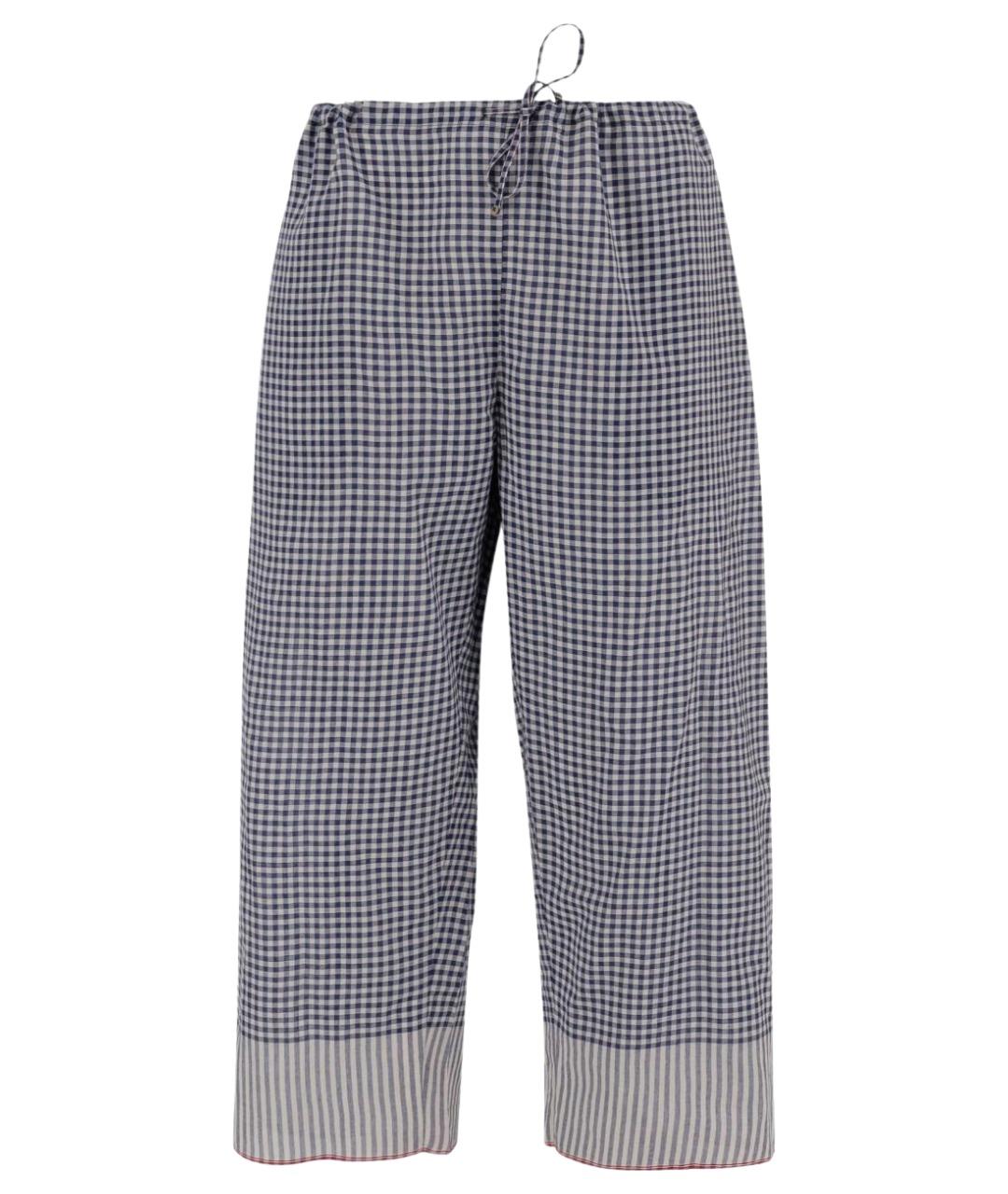 PERO Синие хлопковые прямые брюки, фото 1