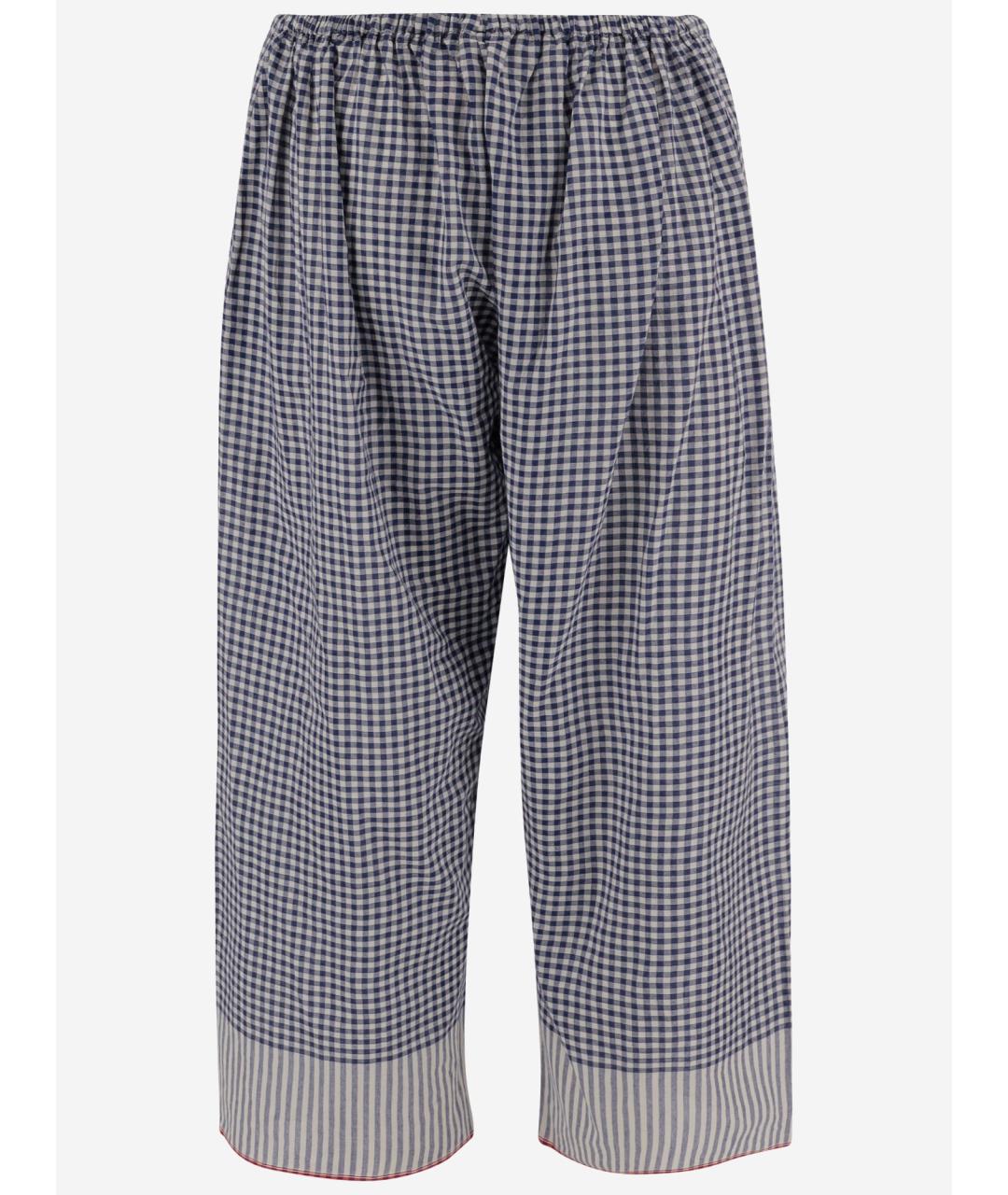 PERO Синие хлопковые прямые брюки, фото 2