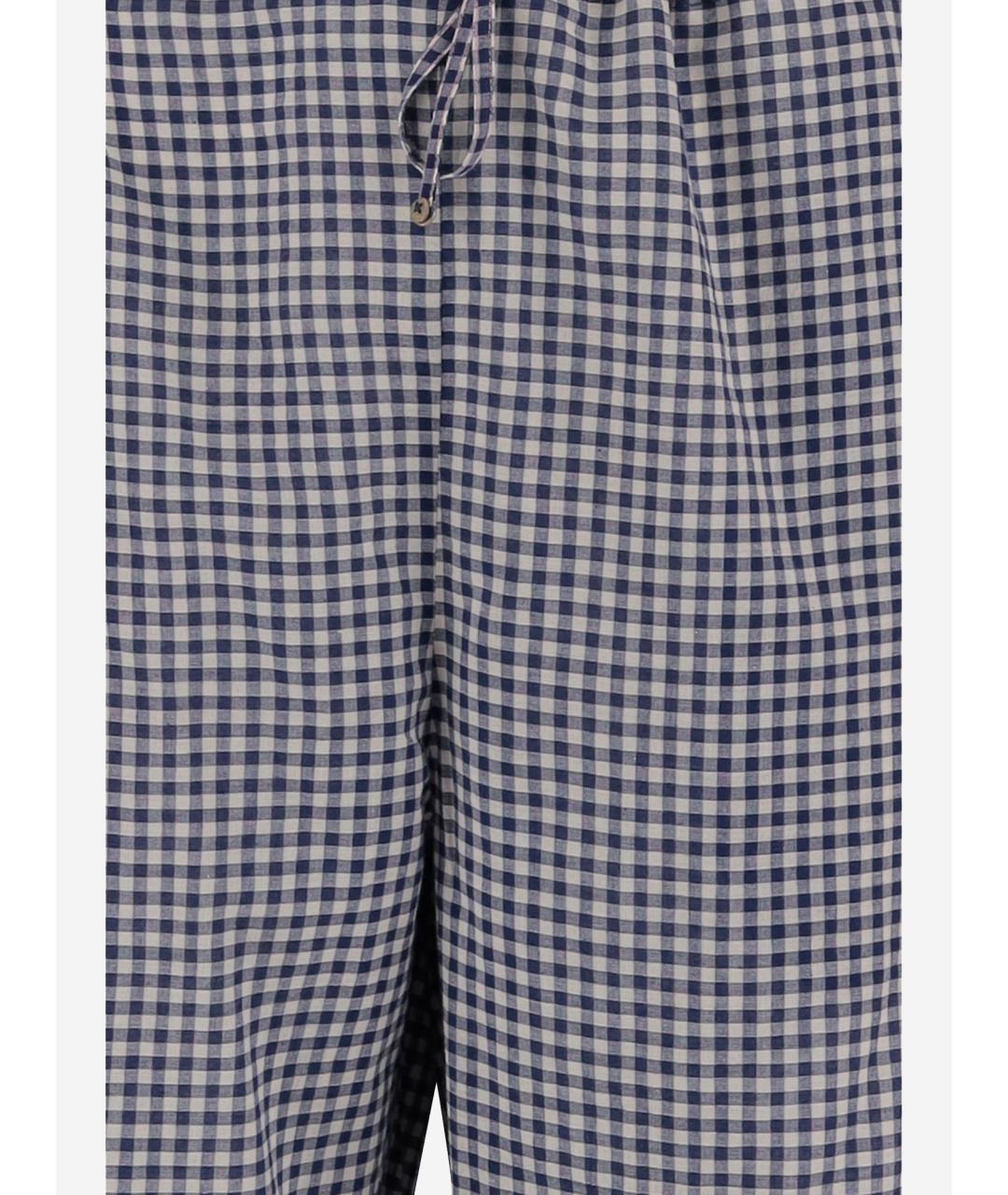 PERO Синие хлопковые прямые брюки, фото 3