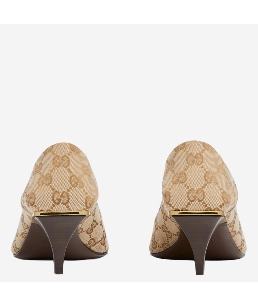 GUCCI Бежевые текстильные туфли, фото 3