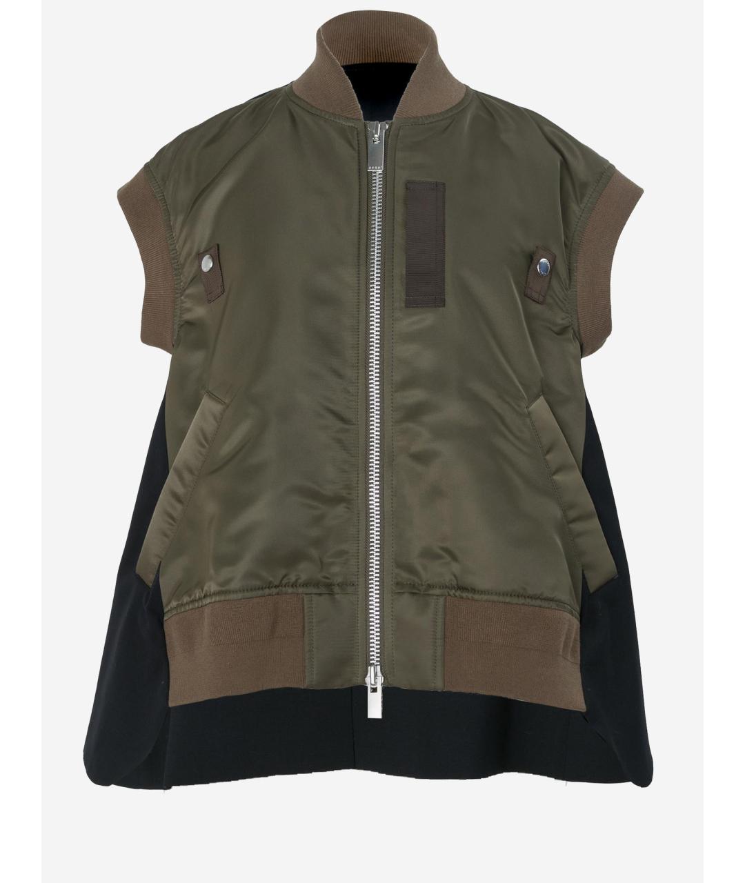 SACAI Зеленая полиамидовая куртка, фото 1