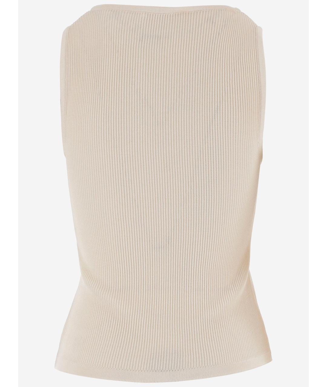 NICCOLO PASQUALETTI Бежевая хлопковая майка, фото 2