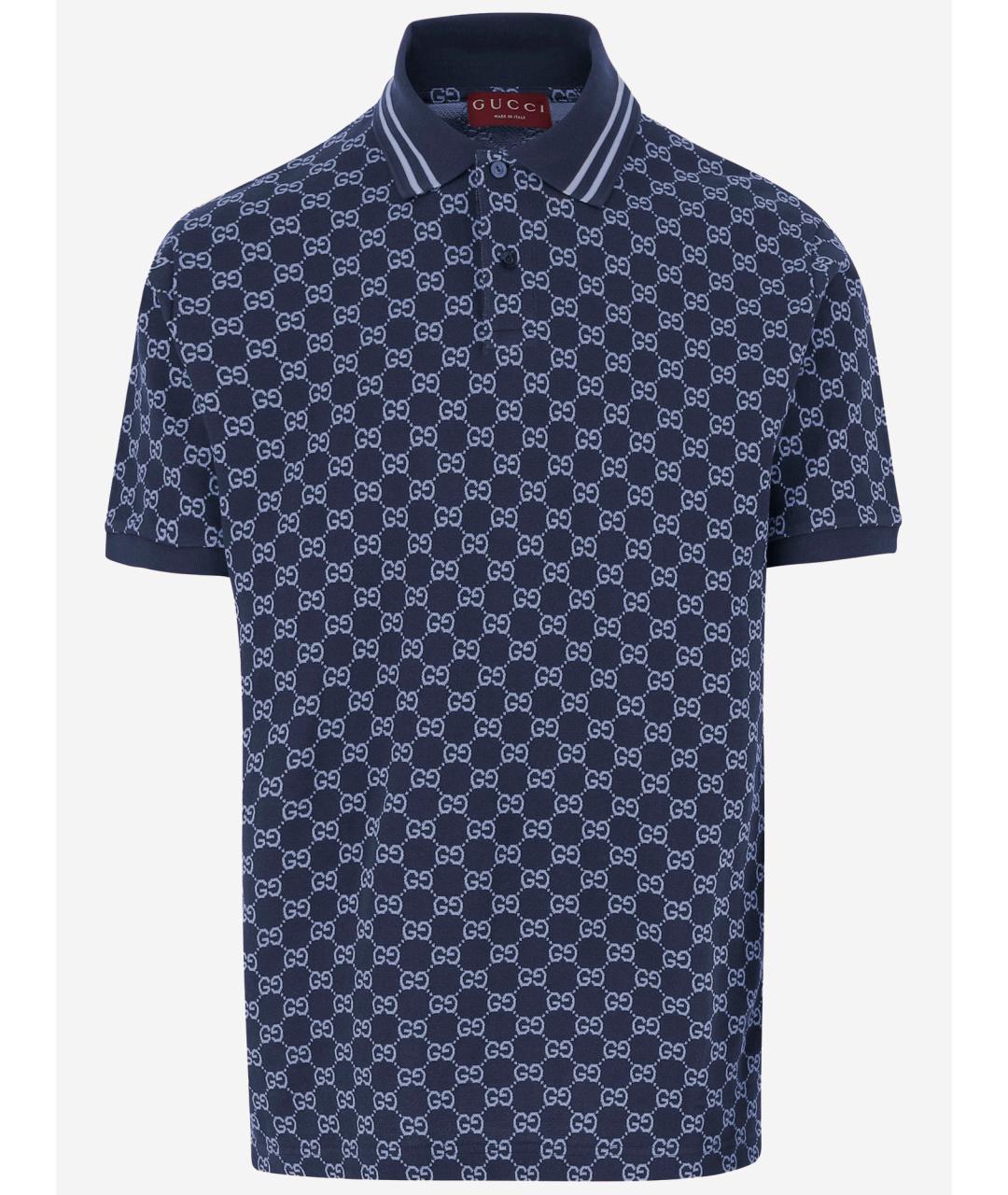 GUCCI Синяя хлопковая футболка, фото 4