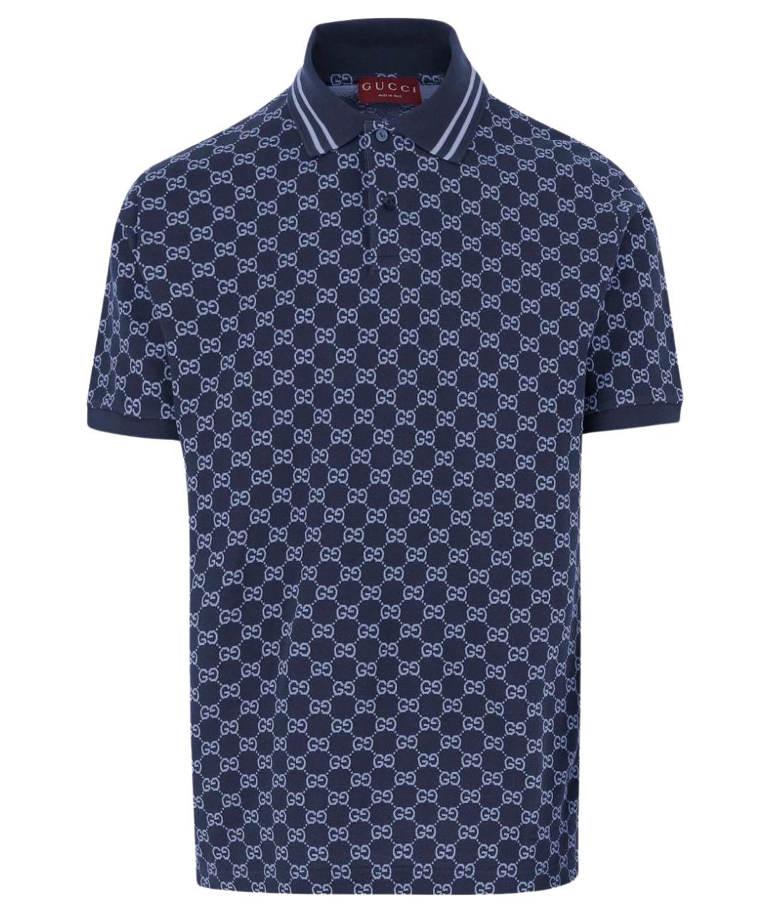 GUCCI Синяя хлопковая футболка, фото 1