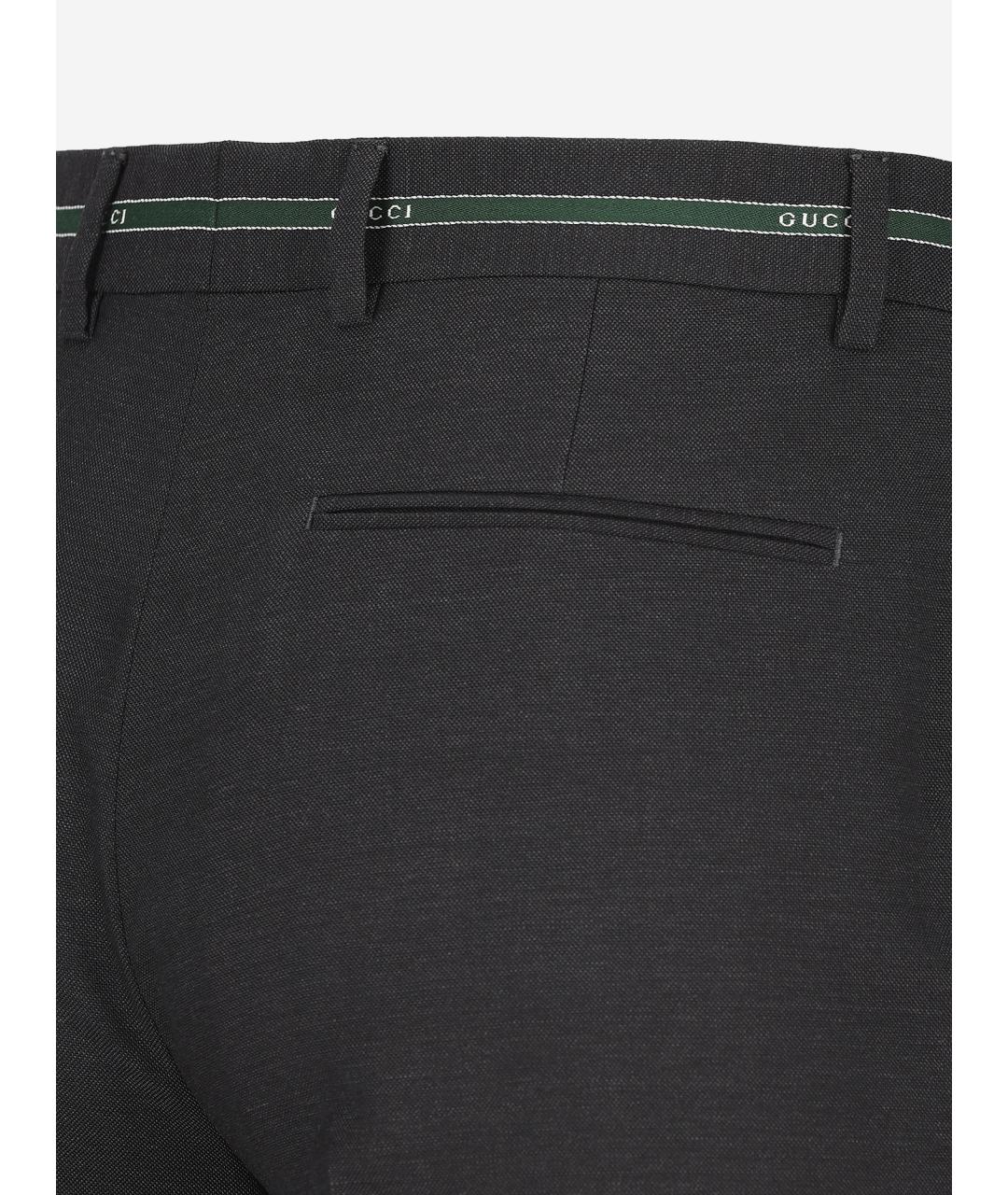 GUCCI Мульти шерстяные повседневные брюки, фото 3