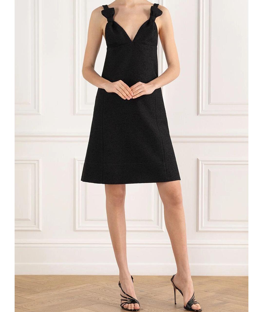 CHRISTIAN DIOR Черное шерстяное коктейльное платье, фото 2