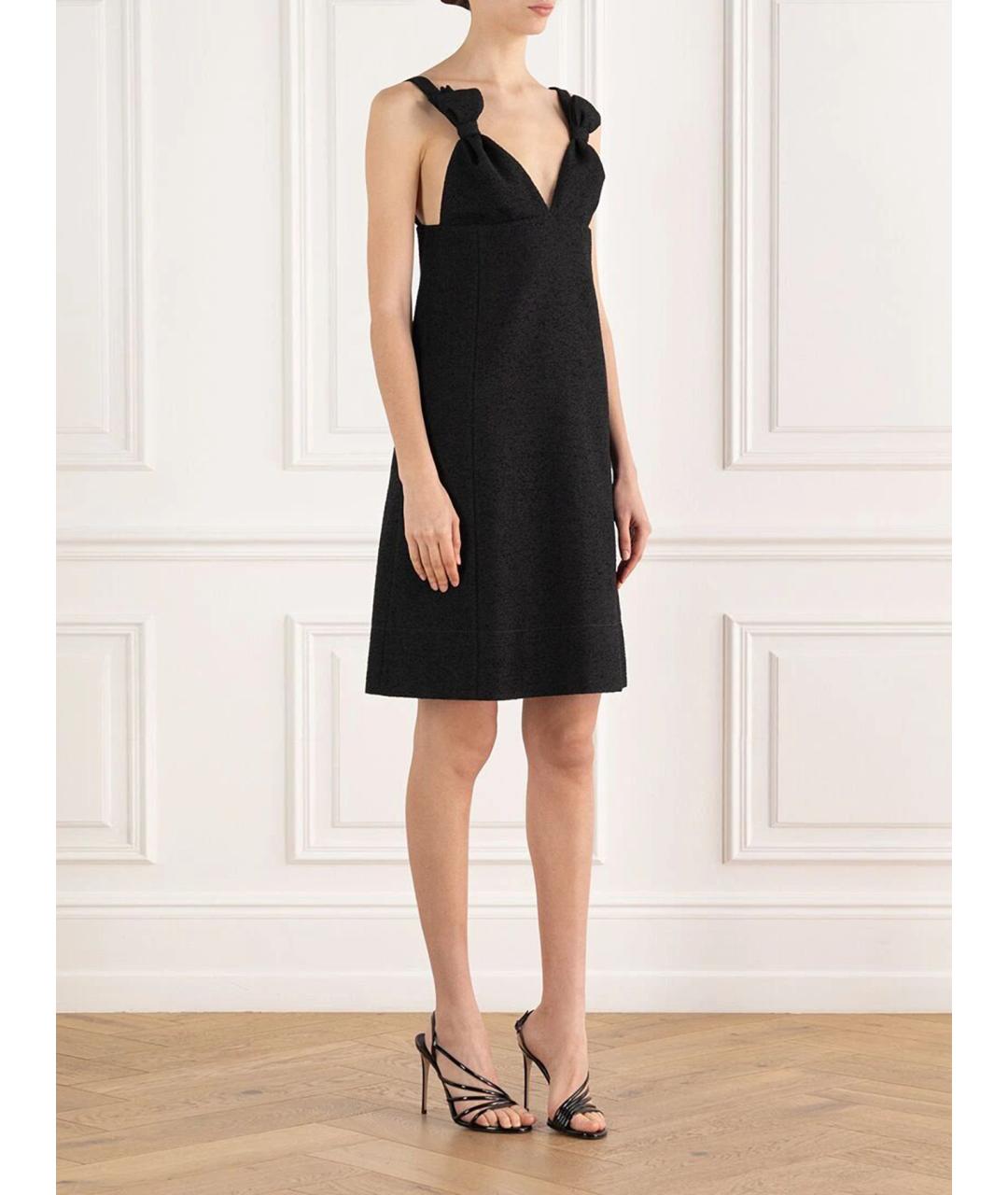 CHRISTIAN DIOR Черное шерстяное коктейльное платье, фото 5