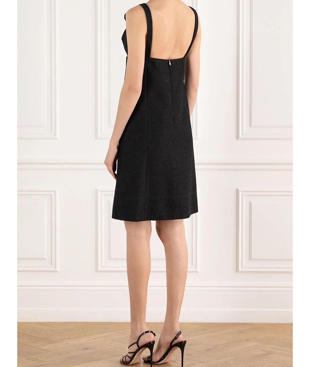 CHRISTIAN DIOR Черное шерстяное коктейльное платье, фото 3