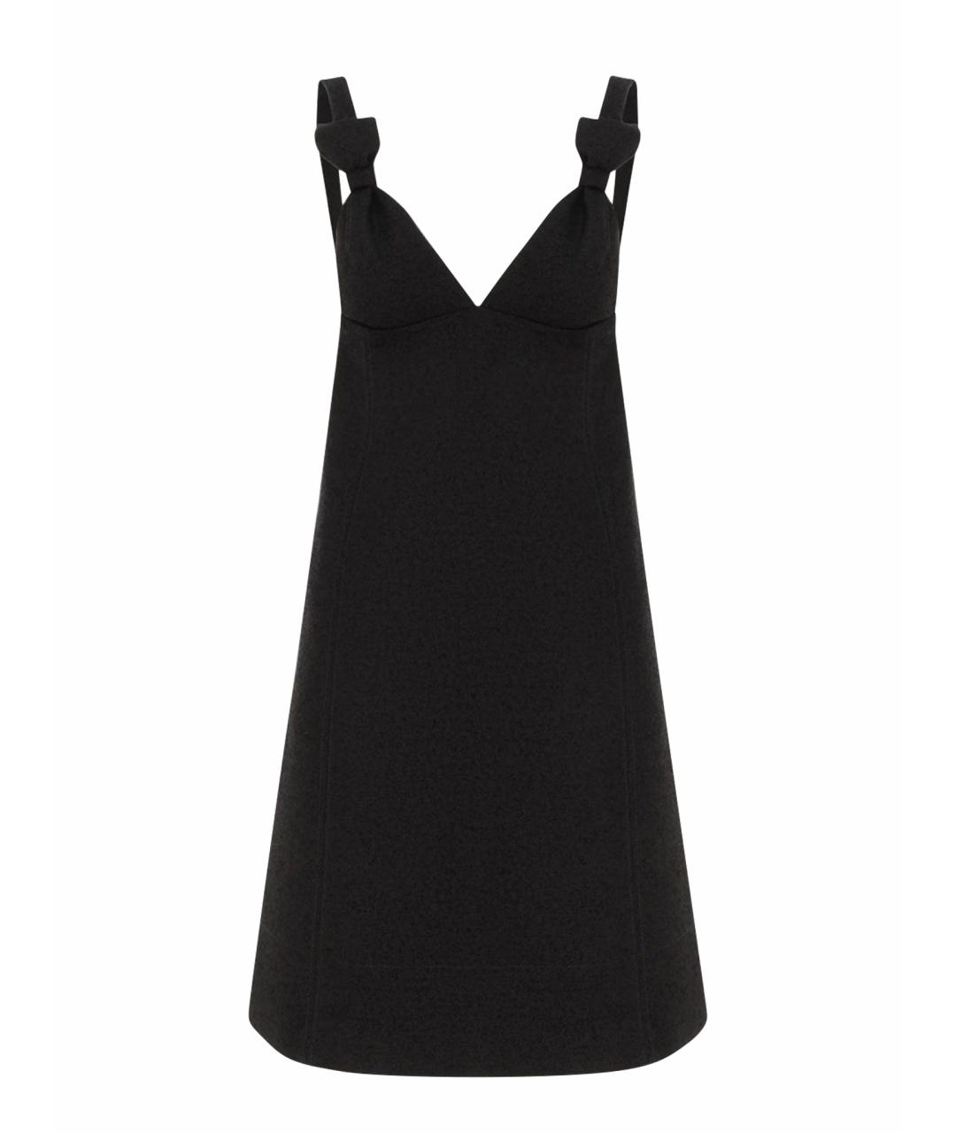 CHRISTIAN DIOR Черное шерстяное коктейльное платье, фото 1