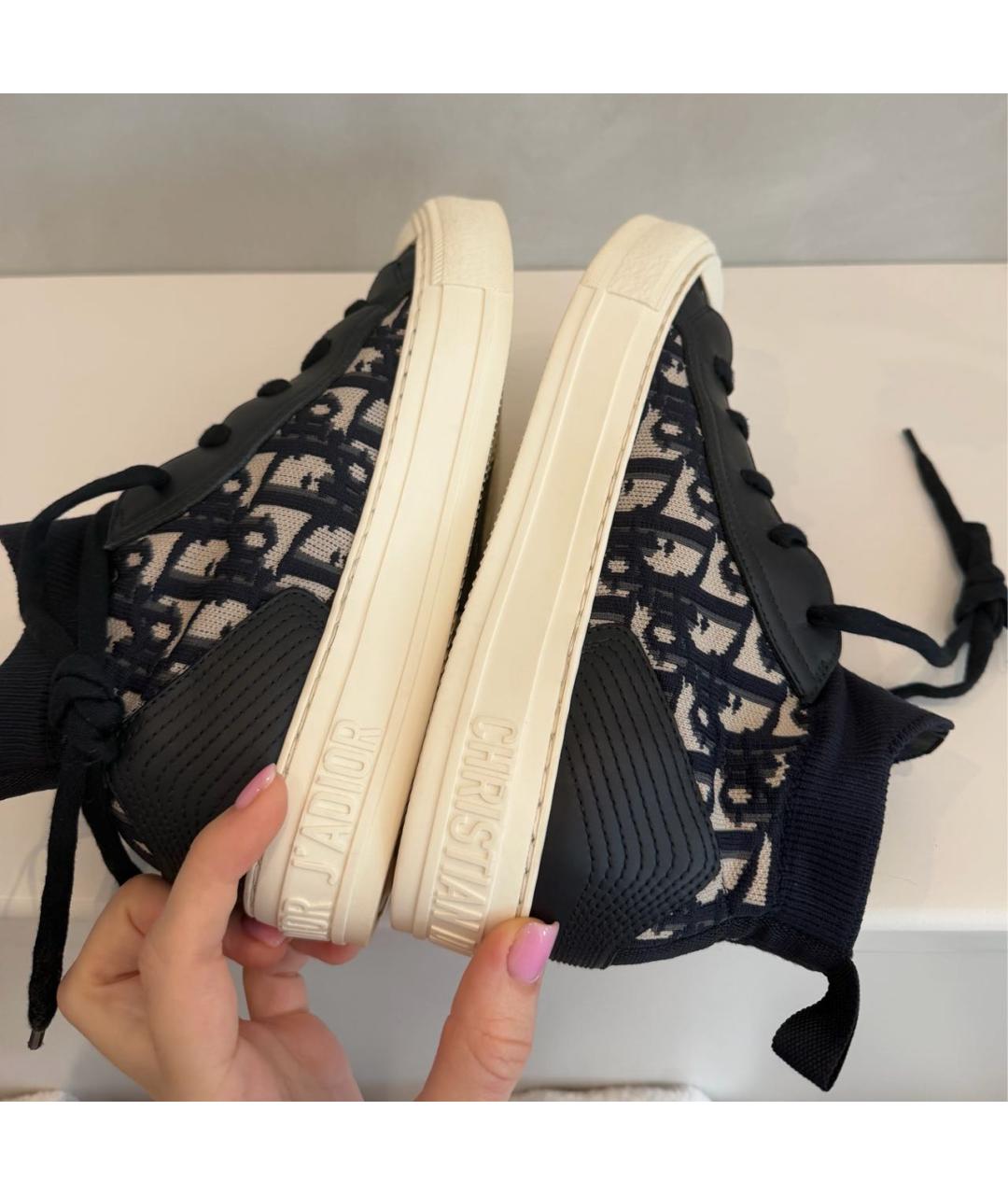 CHRISTIAN DIOR Темно-синие текстильные кеды, фото 4