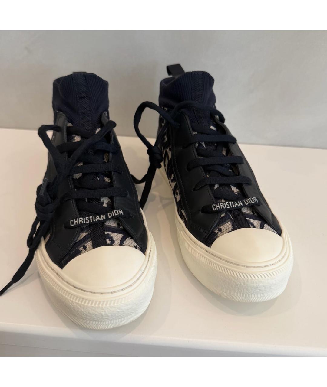 CHRISTIAN DIOR Темно-синие текстильные кеды, фото 2