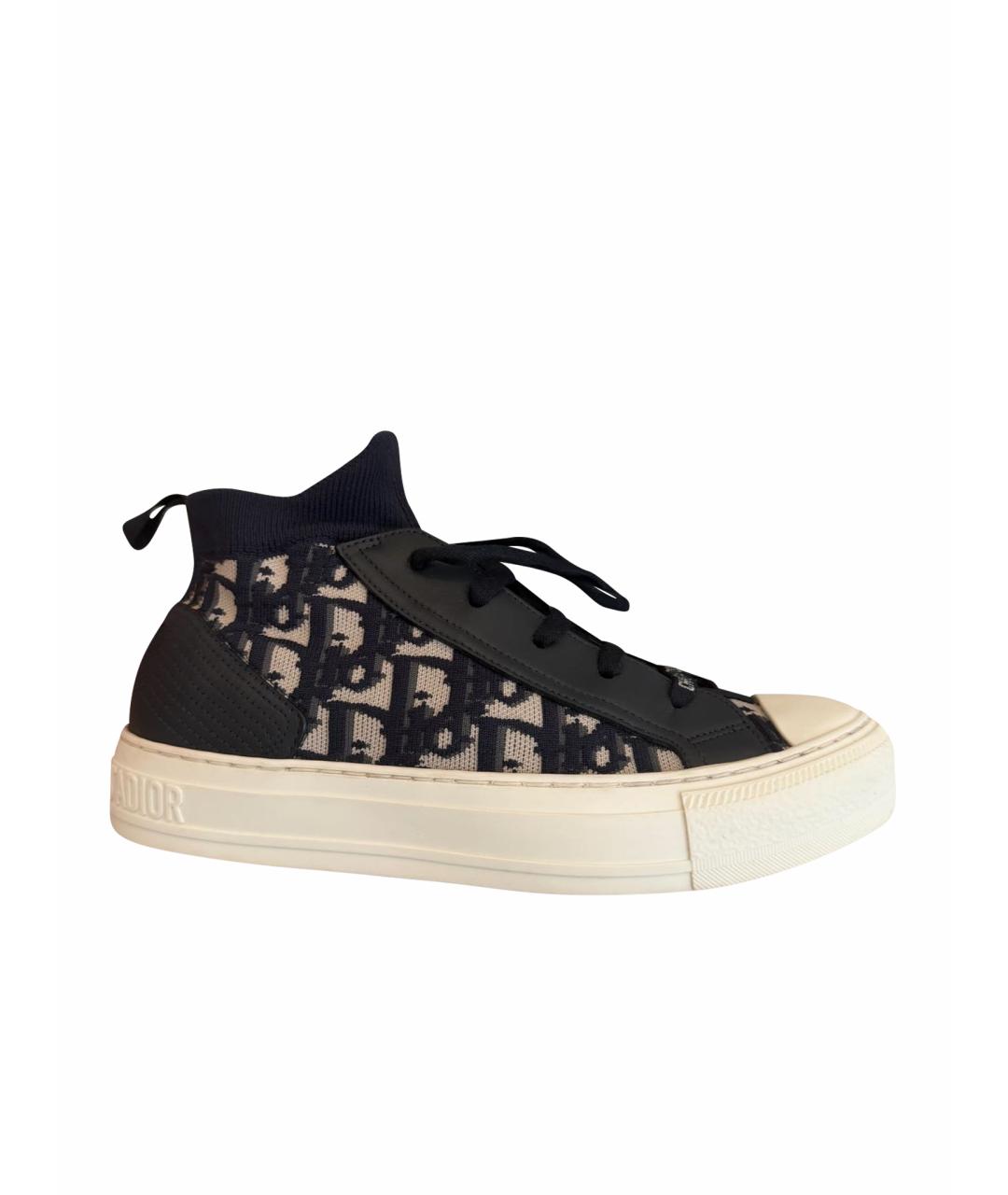 CHRISTIAN DIOR Темно-синие текстильные кеды, фото 1