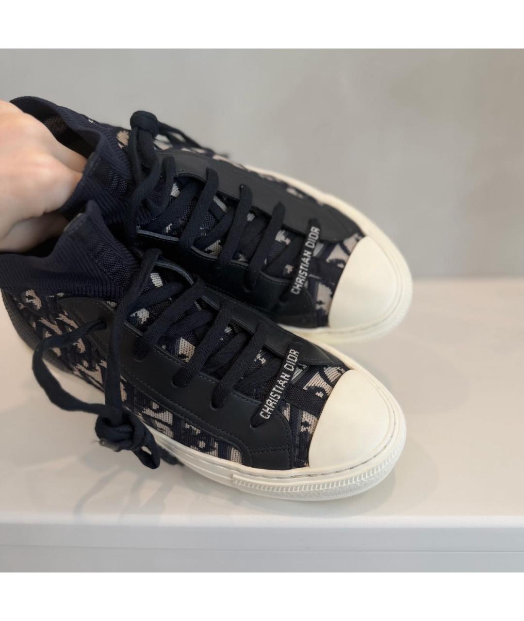 CHRISTIAN DIOR Темно-синие текстильные кеды, фото 6