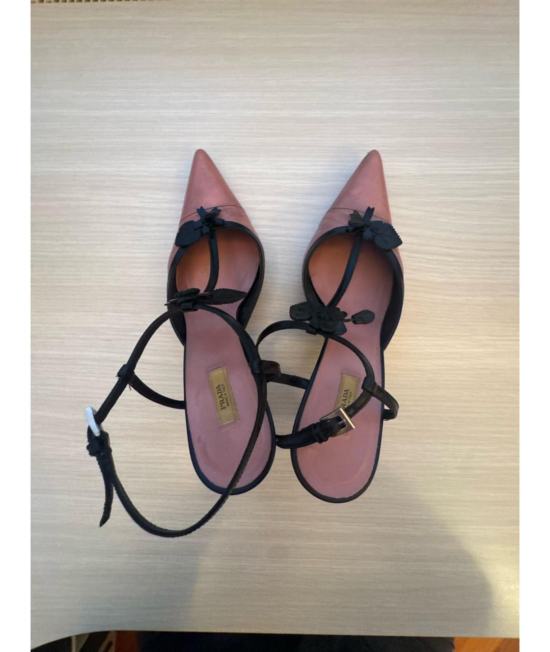 PRADA Розовые кожаные туфли, фото 3