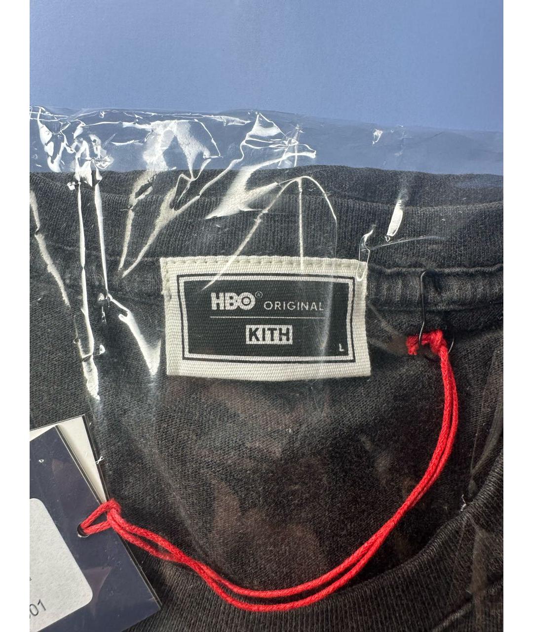 KITH Черная хлопковая футболка, фото 8