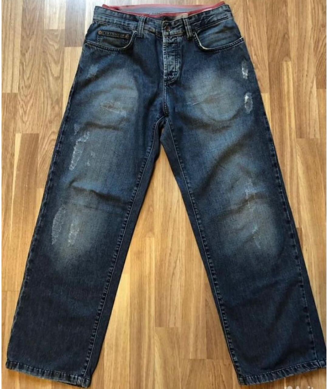 DOLCE&GABBANA Темно-синие хлопковые прямые джинсы, фото 9