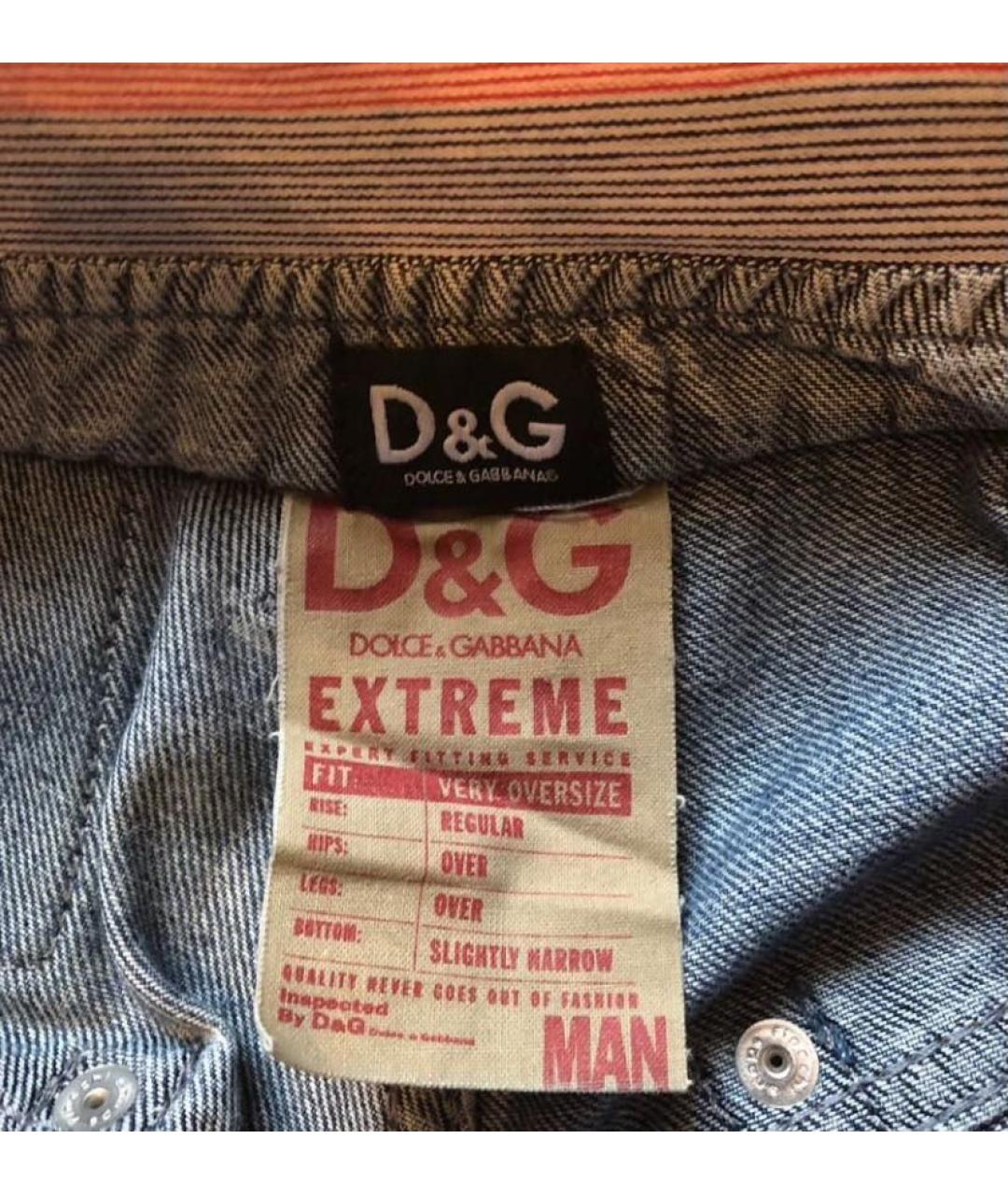 DOLCE&GABBANA Темно-синие хлопковые прямые джинсы, фото 6