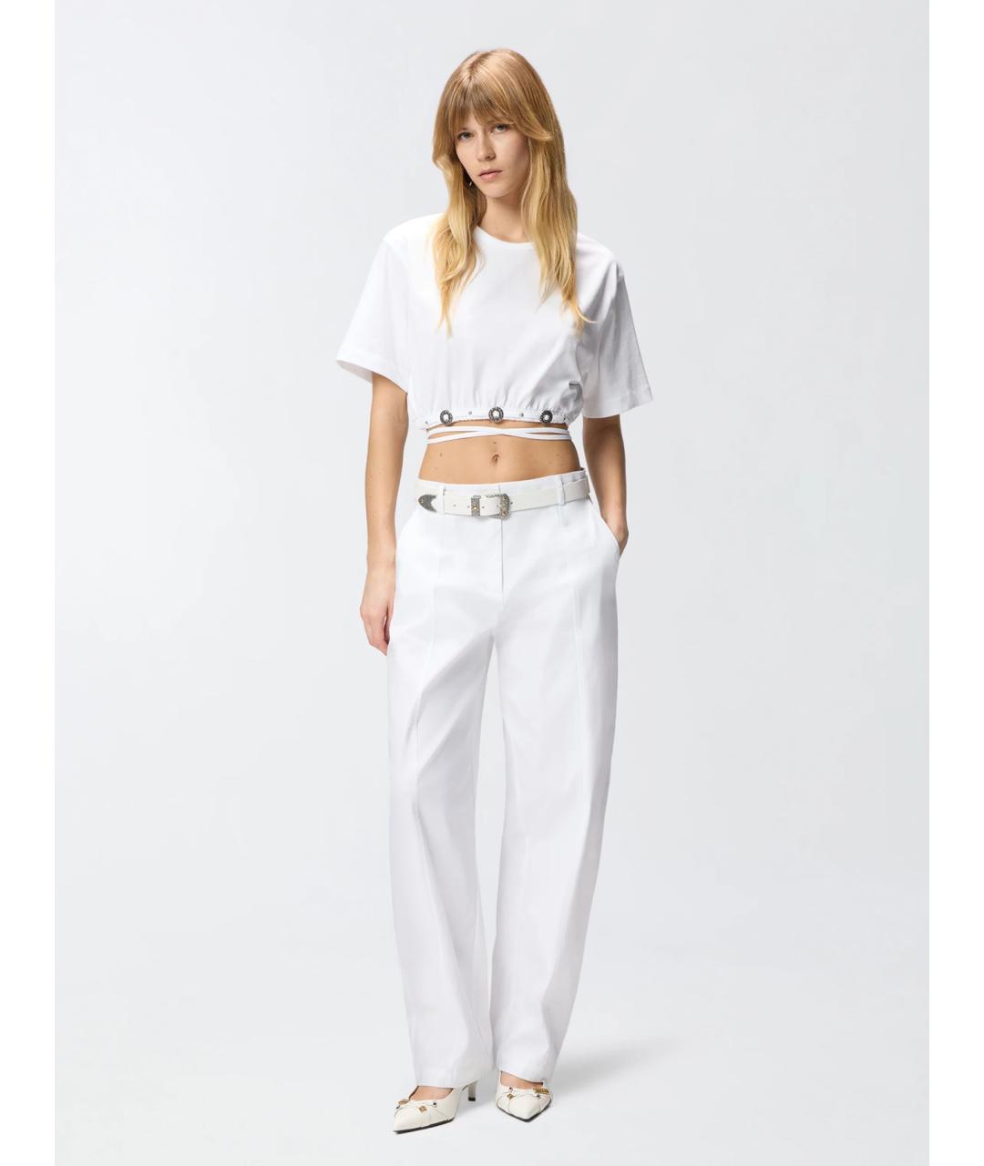 PINKO Белая хлопковая футболка, фото 2