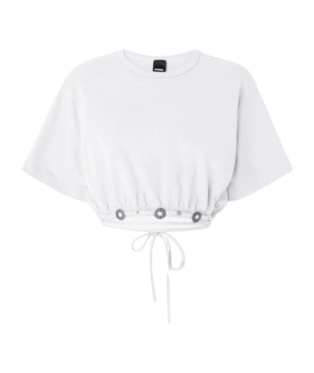 PINKO Белая хлопковая футболка, фото 1