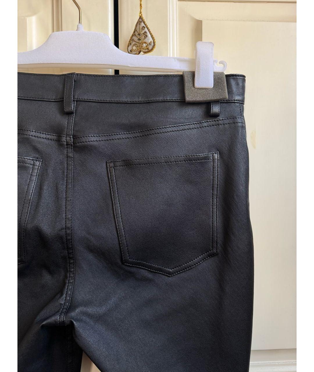 IRO Черные кожаные брюки узкие, фото 6