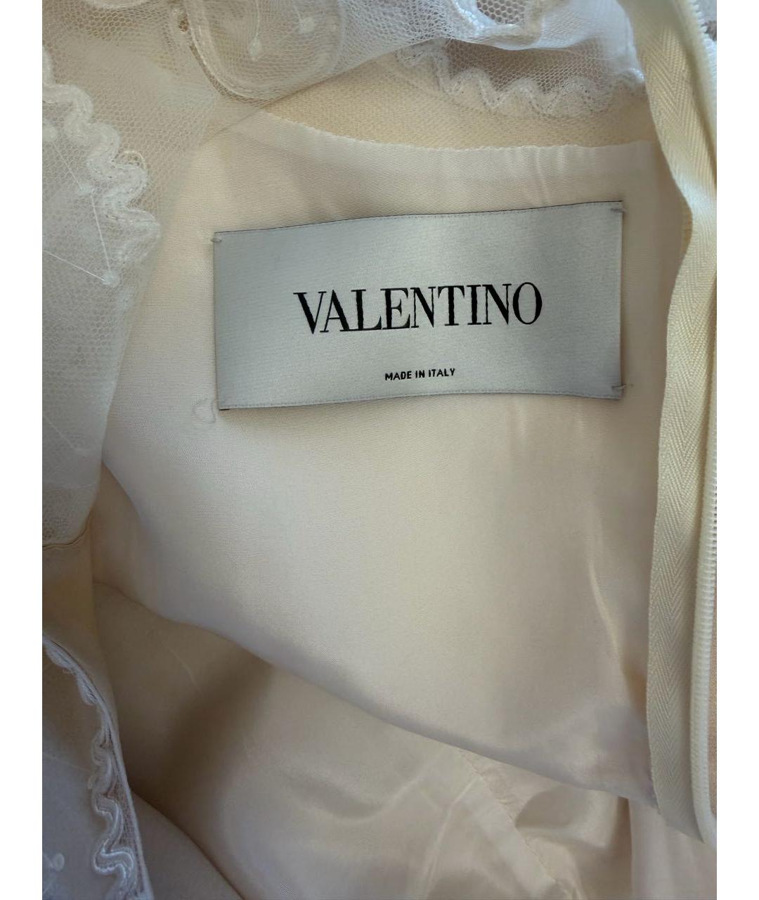 VALENTINO Бежевое шелковое коктейльное платье, фото 4