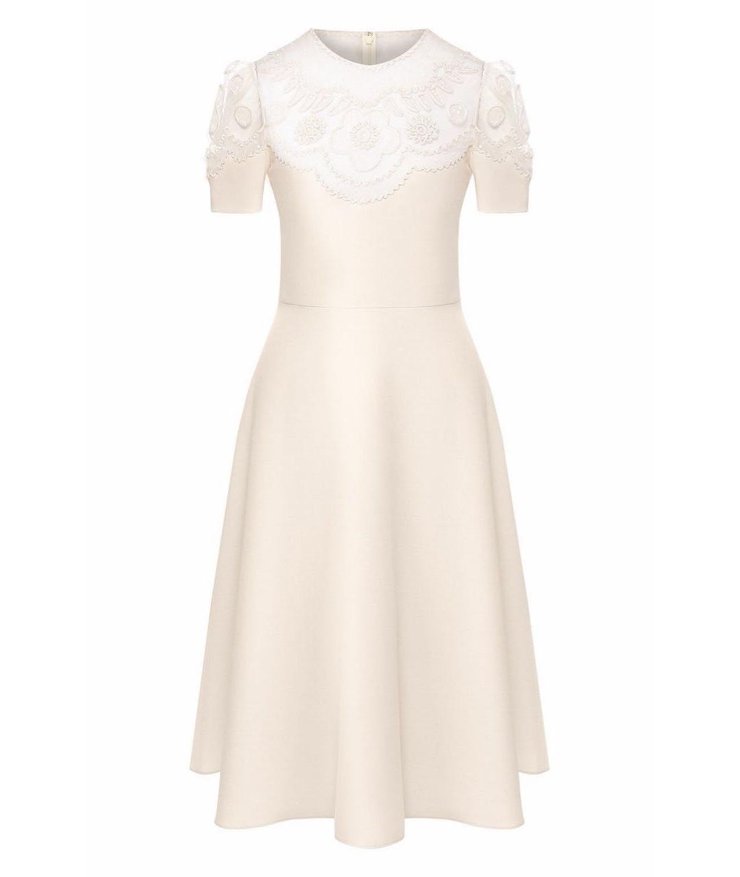 VALENTINO Бежевое шелковое коктейльное платье, фото 5