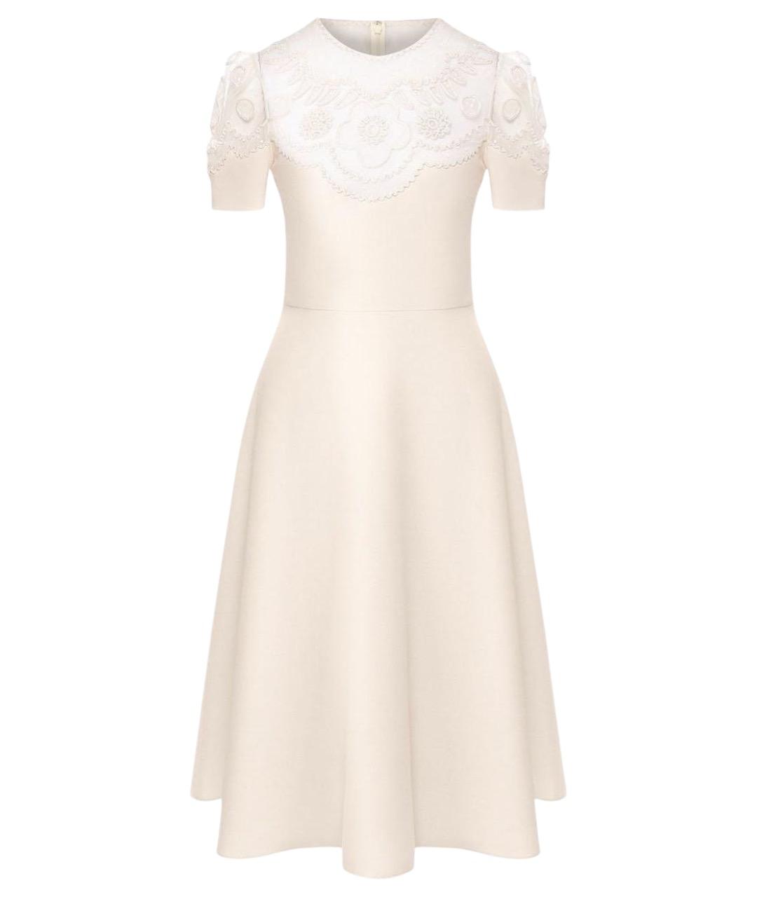 VALENTINO Бежевое шелковое коктейльное платье, фото 1