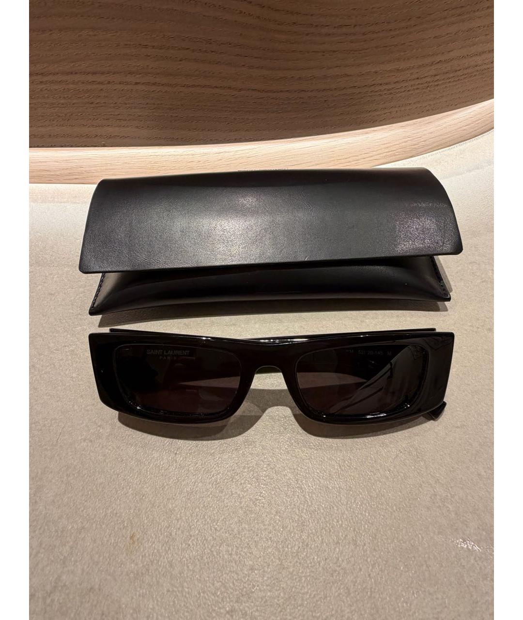 SAINT LAURENT Черные пластиковые солнцезащитные очки, фото 5