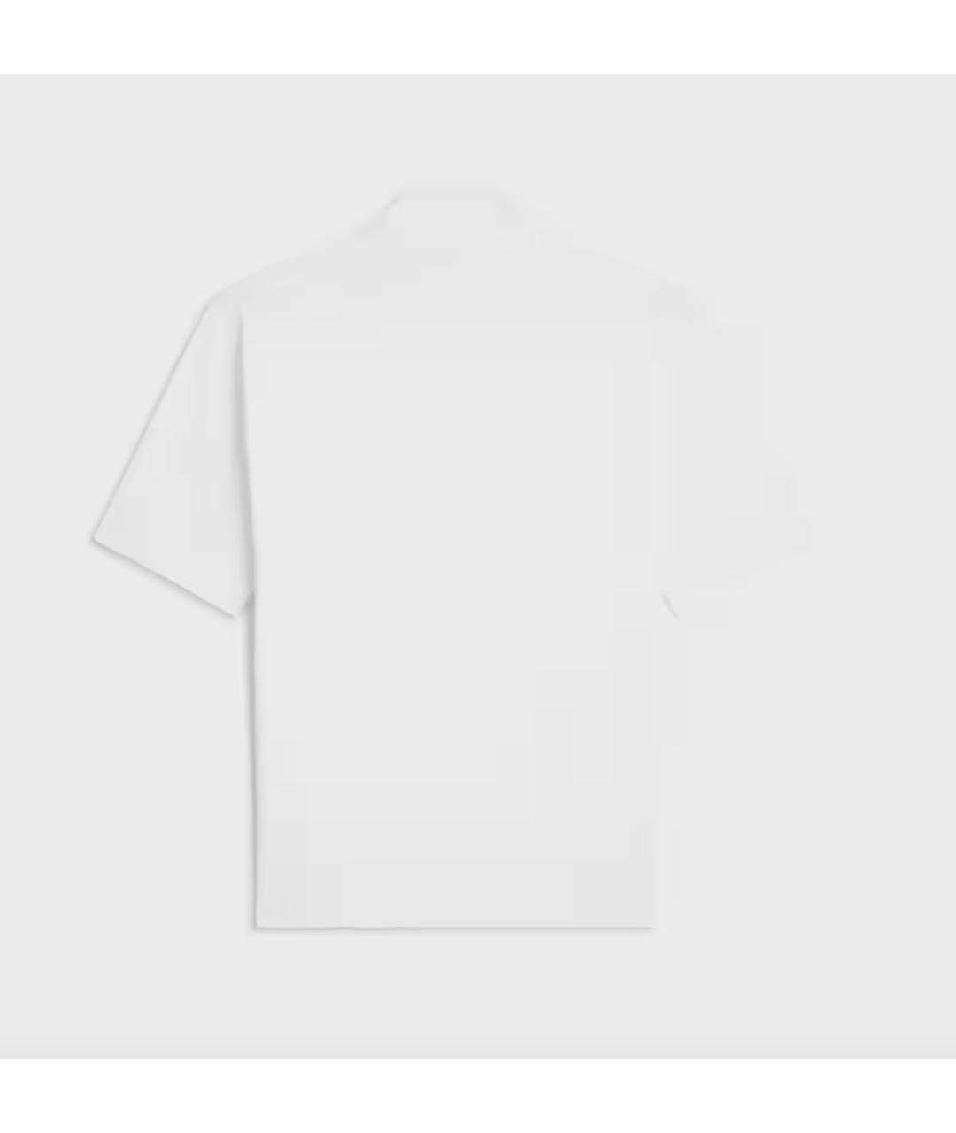 CELINE Белая хлопковая футболка, фото 2