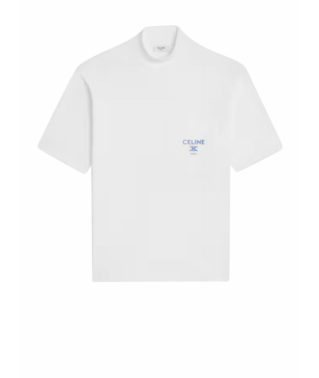 CELINE Белая хлопковая футболка, фото 1